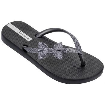 Ipanema Lolita Bow Flip Flops Barn Silver Svarta Sverige WV6184532